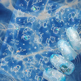Glitzer-Nagelaufkleber, Sommer-Wasserwellen, Sternenhimmel-Nagelkunst, Fantasie-Meerwasserwellen, Nageldesigns, Nagelaufkleber, Meerwasserwellen, Nagelzubehör, Nagelkunst