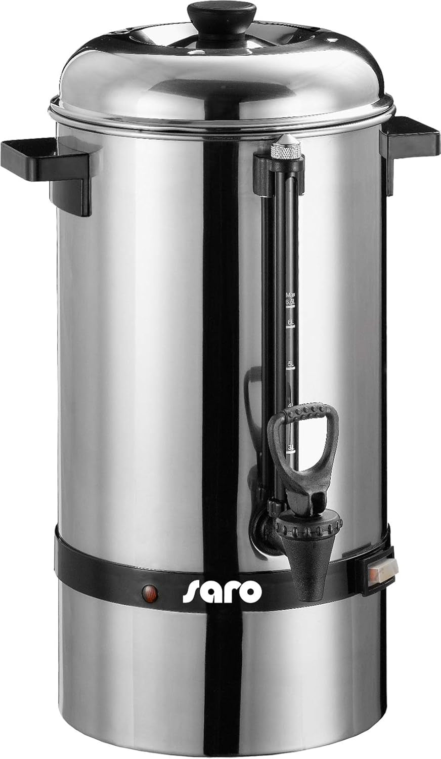 Saro Espressomaschine mit Rundfilter – 6,75 L / 40 Tassen – Edelstahl – Brüh- und Warmhaltefunktion – Sicherheitshahn – Schauglas – 1,5 kW – Modell SAROMICA 6005