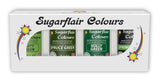 Sugarflair Pasta-Lebensmittelfarbe, Grün, 4er-Set, Lebensmittelfarbe für Pasta, Fondant, Marzipan, Zuckerpaste, Buttercreme und mehr: Ilexgrün, Frühlingsgrün, Fichtengrün, Partygrün – 4er-Set