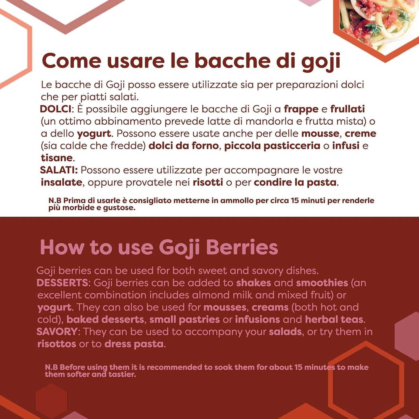 ERBOTECH Goji-Beeren 200 g, Goji-Beeren mit hohem Vitamingehalt, getrocknete Früchte ohne Zucker und Schwefel, natürliche Superfoods und reich an Energie, hergestellt in Italien. Dehydrierte Produkte Naty Shop