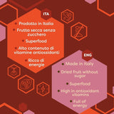 ERBOTECH Goji-Beeren 200 g, Goji-Beeren mit hohem Vitamingehalt, getrocknete Früchte ohne Zucker und Schwefel, natürliche Superfoods und reich an Energie, hergestellt in Italien. Dehydrierte Produkte Naty Shop