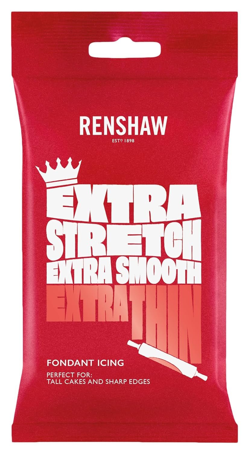 Extra Fondant Rot 1 kg – Extra elastischer Fondant mit Vanillegeschmack, perfekt zum Bedecken von Kuchen – Rot – 1 kg Naty Shop Zuckerpaste 1 kg Vanille.