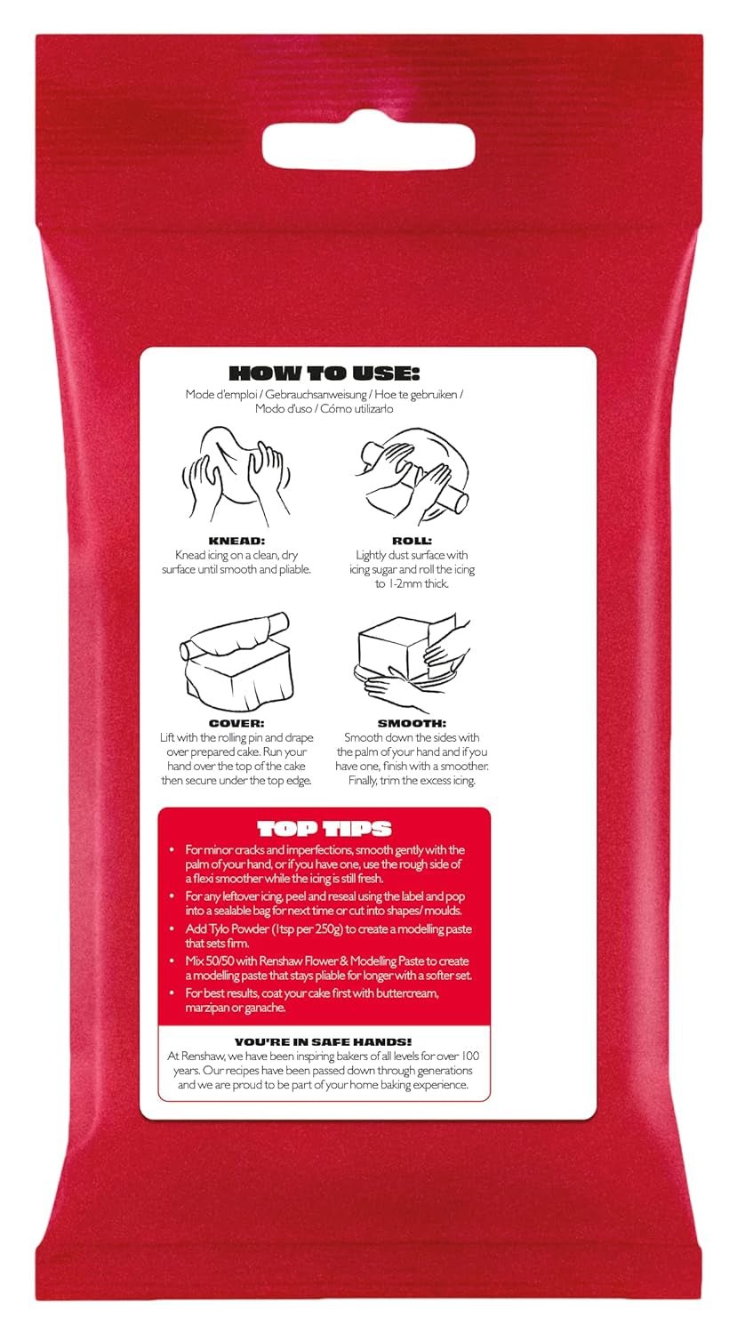 Extra Fondant Rot 1 kg – Extra elastischer Fondant mit Vanillegeschmack, perfekt zum Bedecken von Kuchen – Rot – 1 kg Zuckerpaste Naty Shop