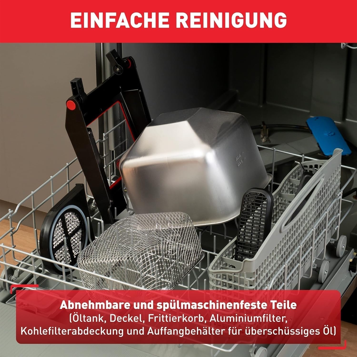 Tefal FR600D Clear Duo Fritteuse, Frittieren mit weniger Rauch und Gerüchen, 1,2 kg Fassungsvermögen, Thermostat, Timer, großes Sichtfenster ohne Nebel Haushaltsgeräte Naty Shop