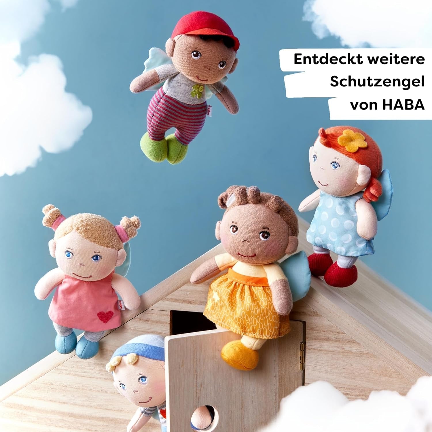 HABA Schutzengel-Matten – Süße Textilpuppe (15 cm), ideales Willkommensgeschenk für Babys und Kleinkinder – Waschbar bei 30 °C – 2011869001