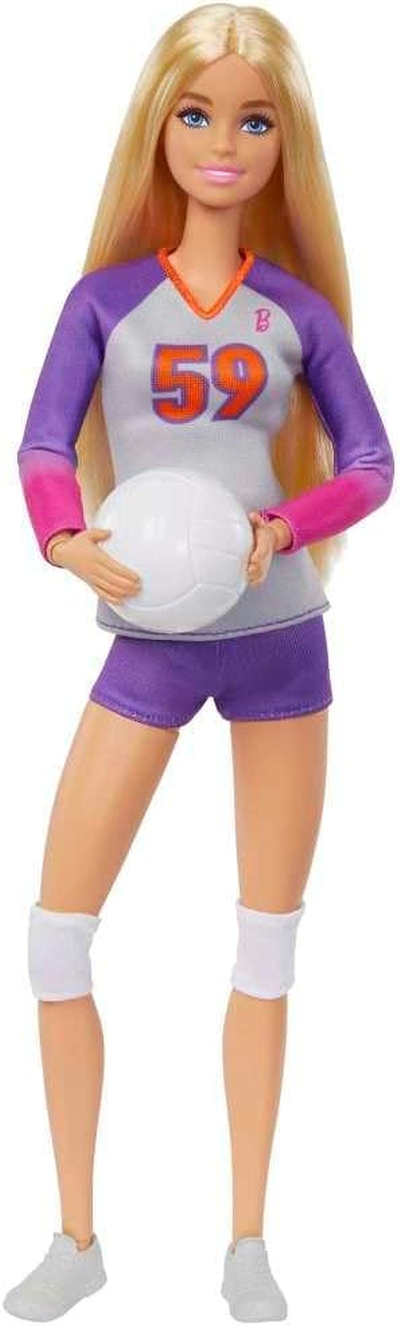 Barbie Made to Move – Volleyball-Spielerpuppe mit T-Shirt und Ball – 22 Gelenke für realistisches Spielen, inklusive Volleyball und Sportbekleidung, HKT72 Naty Shop Dolls