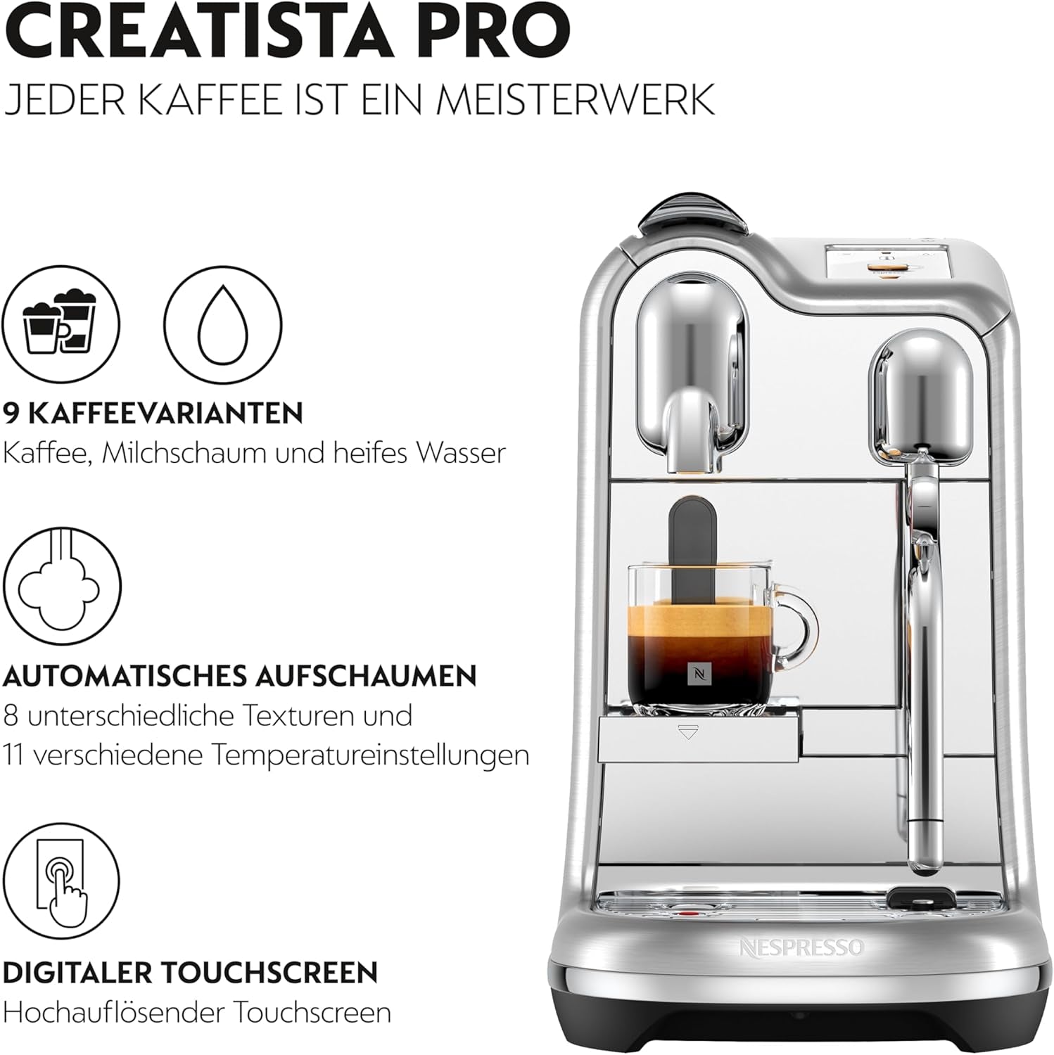 Sage Nespresso Creatista Pro Espressomaschine, Edelstahl, gebürsteter Edelstahl