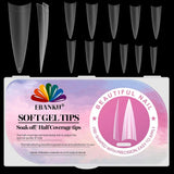EBANKU 500 Stück künstliche gefälschte Nagelspitzen, matt, weiches Gel, klare Spitzen, künstliche Nagelspitzen für Nagelverlängerungen, falsches Nagelset, 12 Größen, A