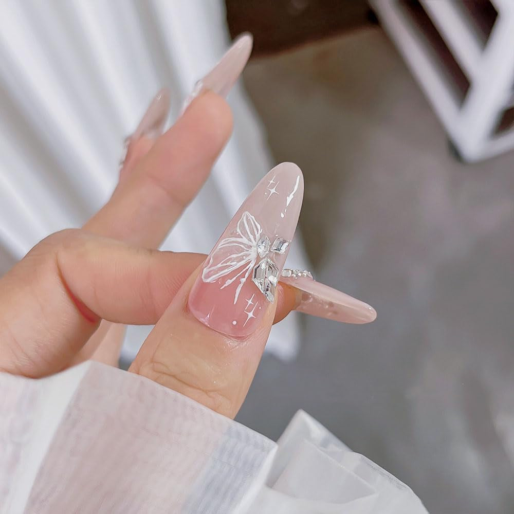 Aurora Muschel Schmetterling Nagelsticker Weiß Schmetterlinge Nail Sticker Gelee Relief Butterfly Nagelaufkleber Y2K Butterflies Nagel Sticker Nägel Nageldesign Nagel Zubehör Nail Art Sticker Nailart
