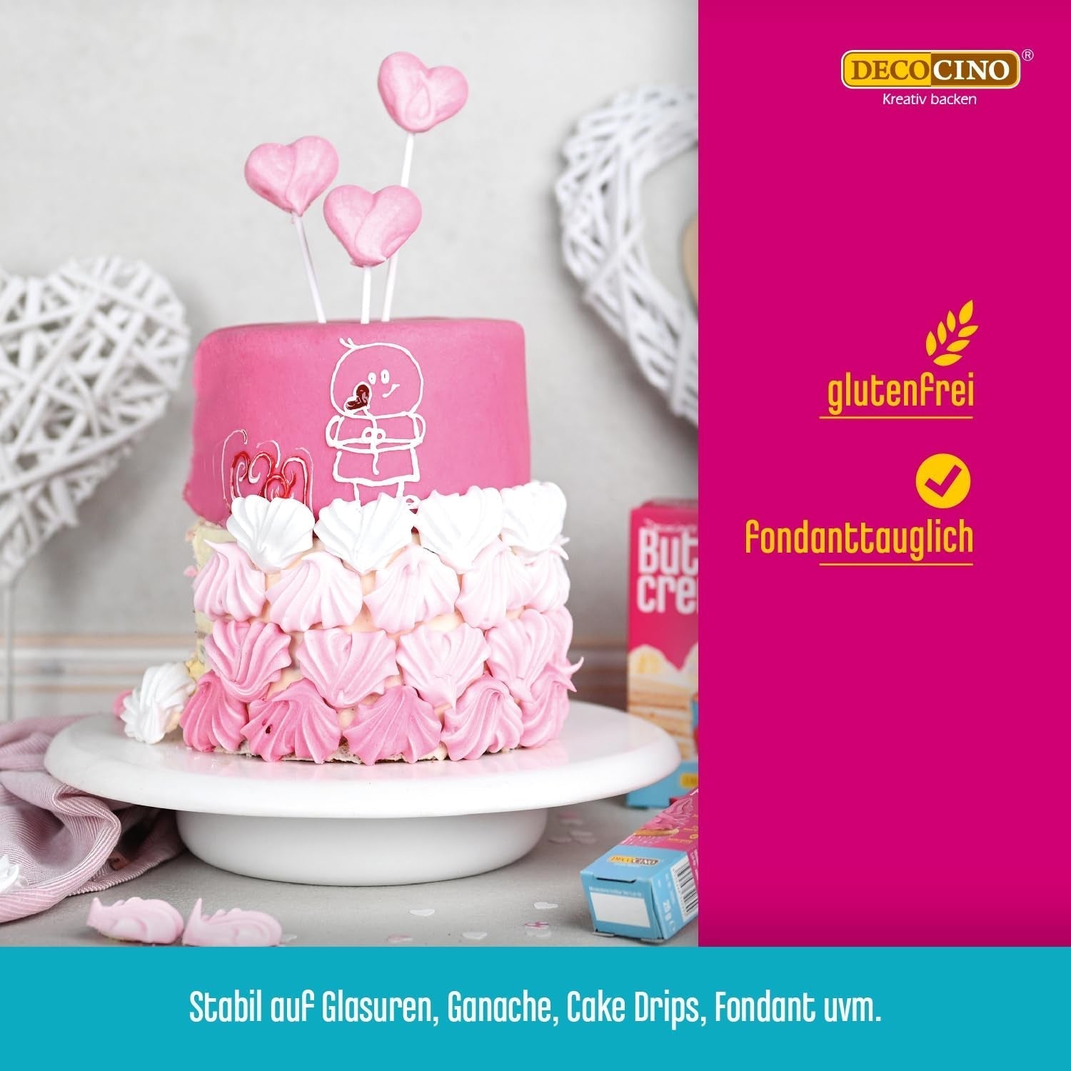 Decocino Red Sugar Lettering – Schriftzug mit Lebensmittelfarbe – Praktische Tube zum Beschriften von Fondant und Zuckerguss – Backdekorationen für Kuchen, Torten und Cupcakes! (2er-Pack)
