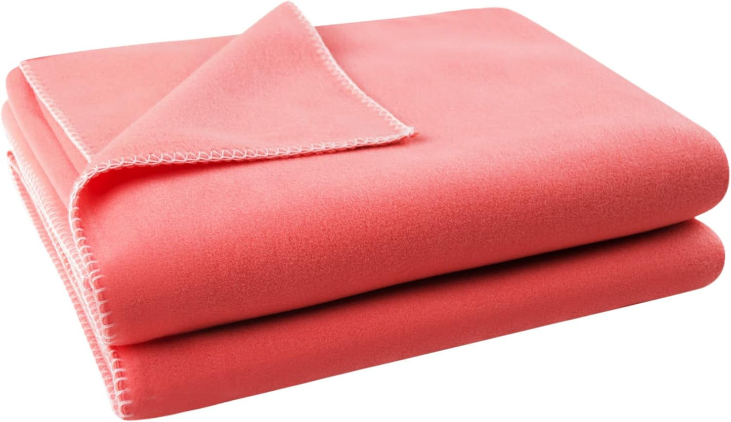 Zoeppritz-Decke in der Farbe: Rot, aus 65 % Polyester, 35 % Viskose, Größe: 160 x 200 cm, 103291-235-160 x 200 Zoeppritz-Betten und -Bezüge seit 1828 235 Koralle 160 x 200 cm