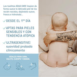 Suavinex Aqua Care Baby-Feuchttücher, 60 Stück, Reinigungstücher, 99 % Wasser, Pflanzenfaser, Aloe Vera, parfümfrei, alkoholfrei, dermatologisch getestet, geeignet für empfindliche Haut