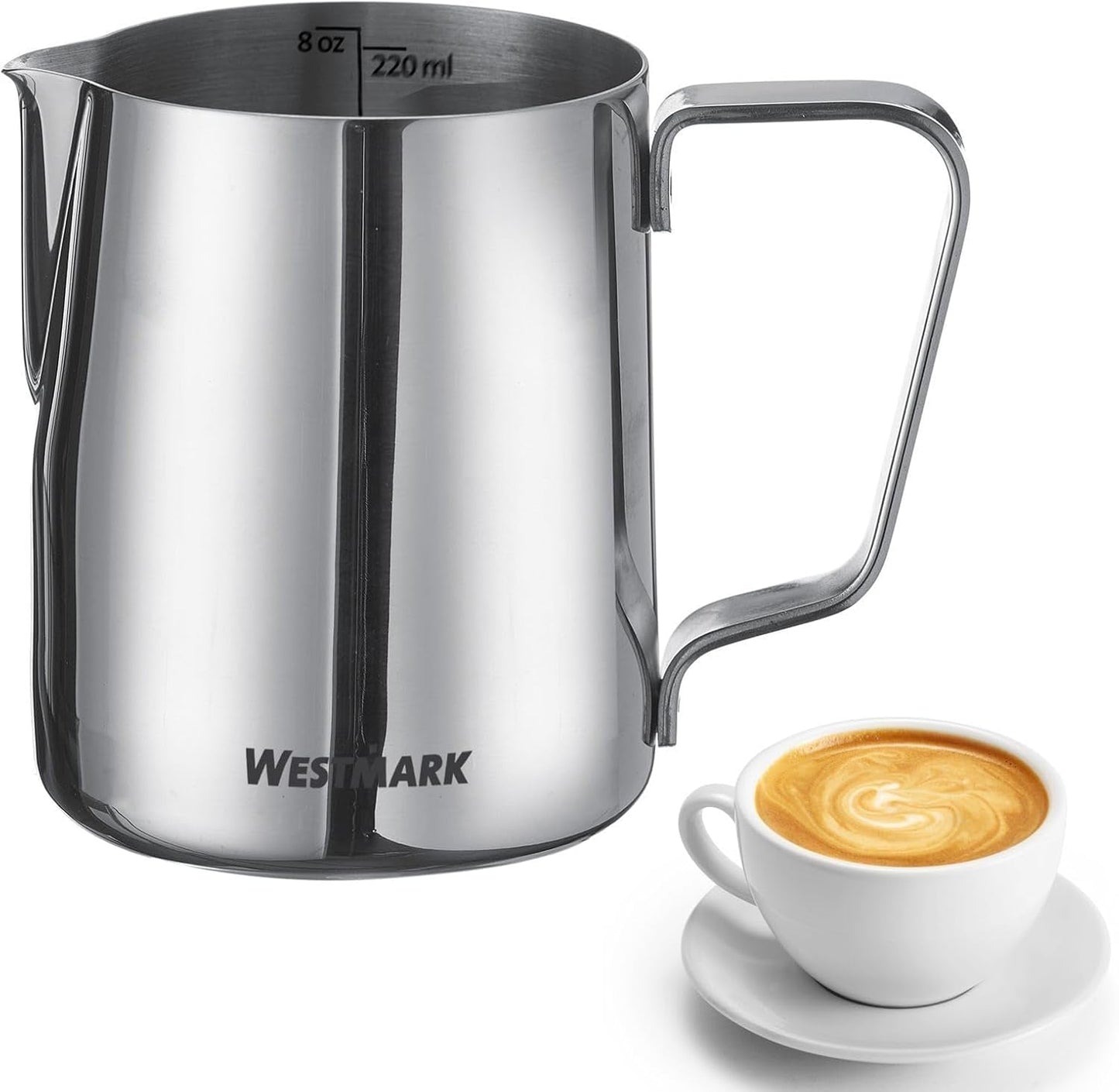 Westmark Brasilia Milchkaraffe 200 ml – ideal für Kaffeesahne, Milch, Honig und andere Kaffee- und Teezusätze, Barista-Zubehör – Edelstahl