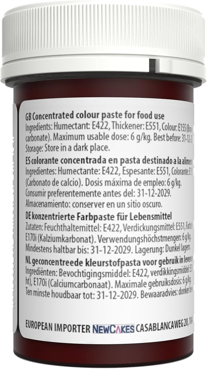 Braune Lebensmittelfarbpaste von Sugarflair, hochkonzentrierte pastellfarbene Lebensmittelfarbe für Buttercreme, Fondant, Zuckerguss, Kuchendekorationen und mehr! Lebendige Lebensmittelfarbe! - 25 g
