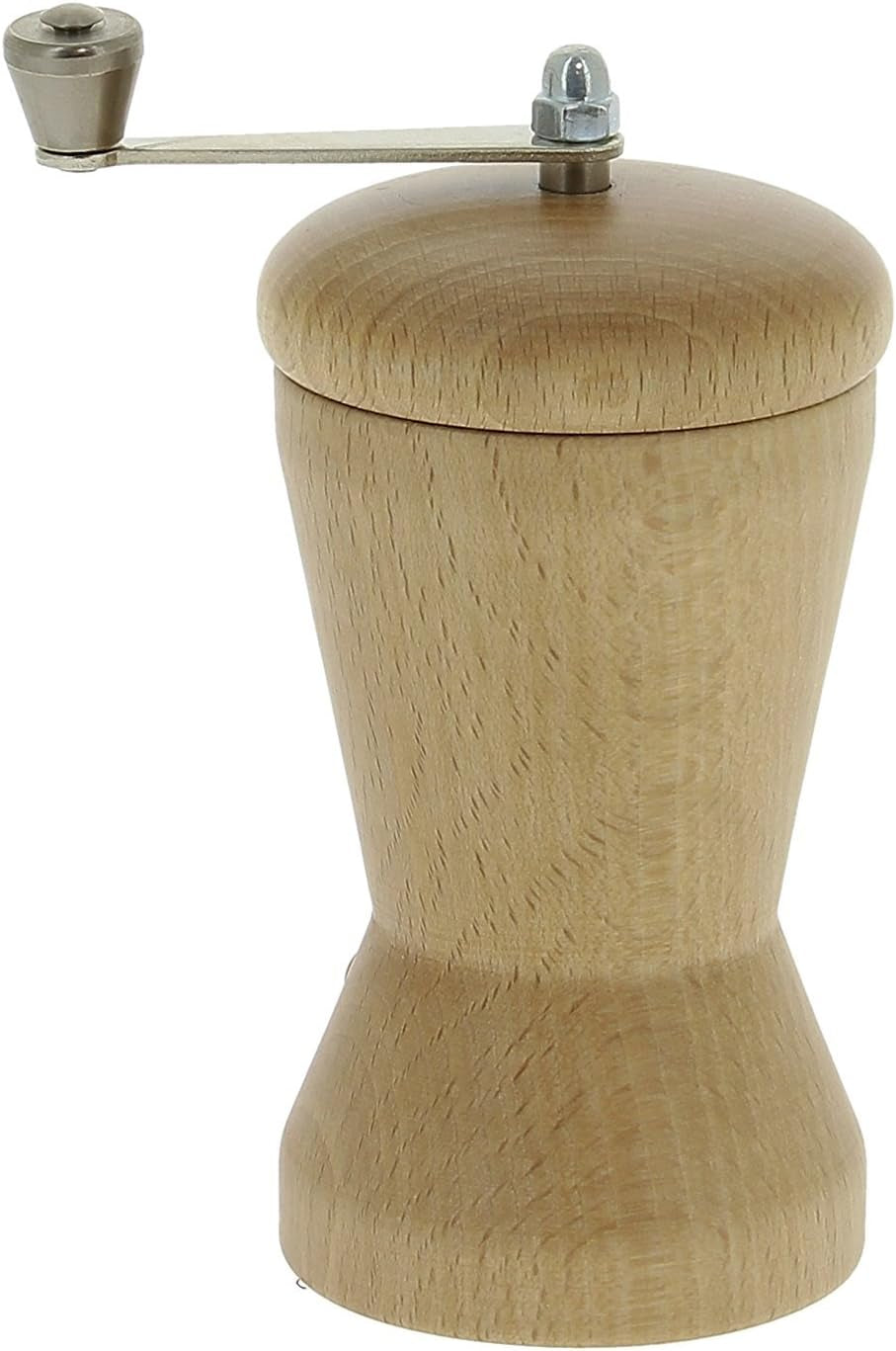 316 C 3-7/8-Zoll-Muskatnussmühle, Buchenholz mit Kurbel, Natur von Grinders and Slicers Naty Shop Standardtitel