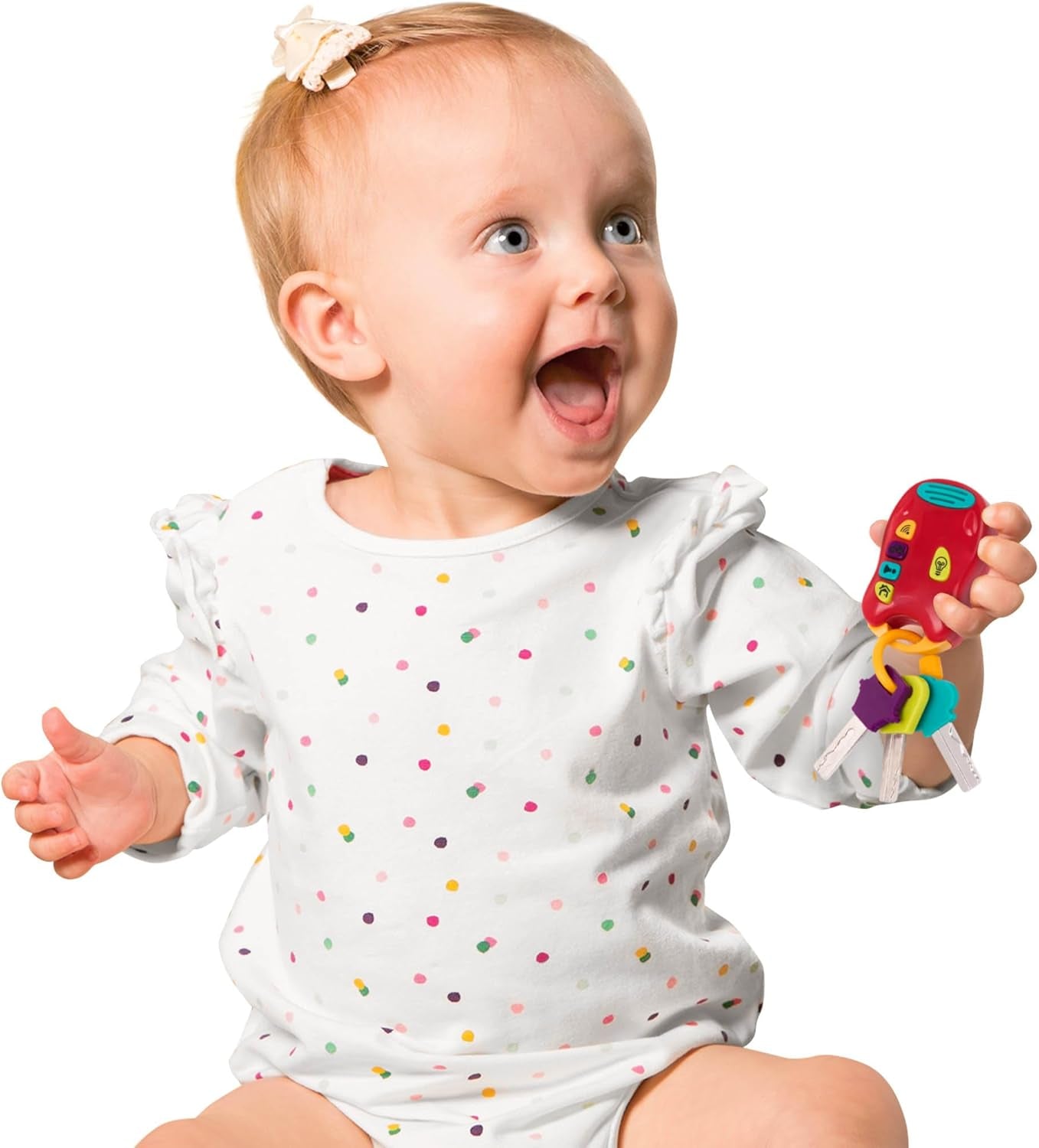 Battat Spielzeugschlüssel Babyspielzeug – Bunter Autoschlüssel-Schlüsselanhänger mit Licht und Geräuschen für Kinder ab 10 Monaten Bebe Toys Naty Shop