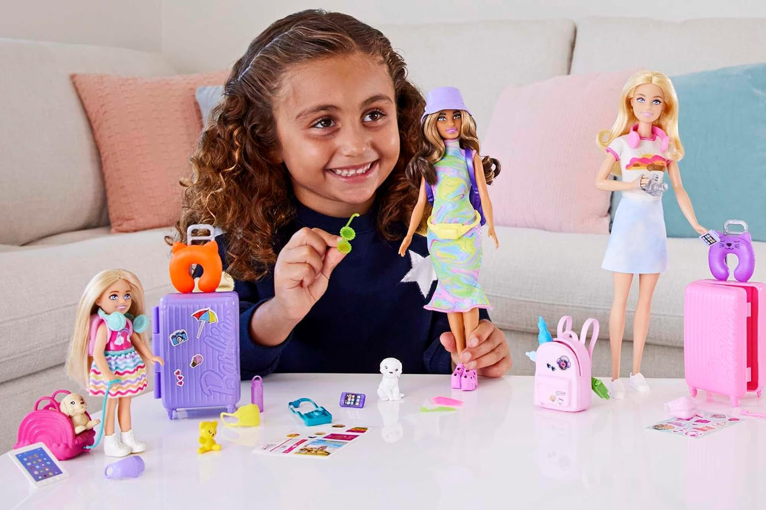 Barbie Toy Chelsea Puppe & Zubehör Hundereiseset 6-teilig inklusive Hundeständer HJY17 Naty Shop Puppen
