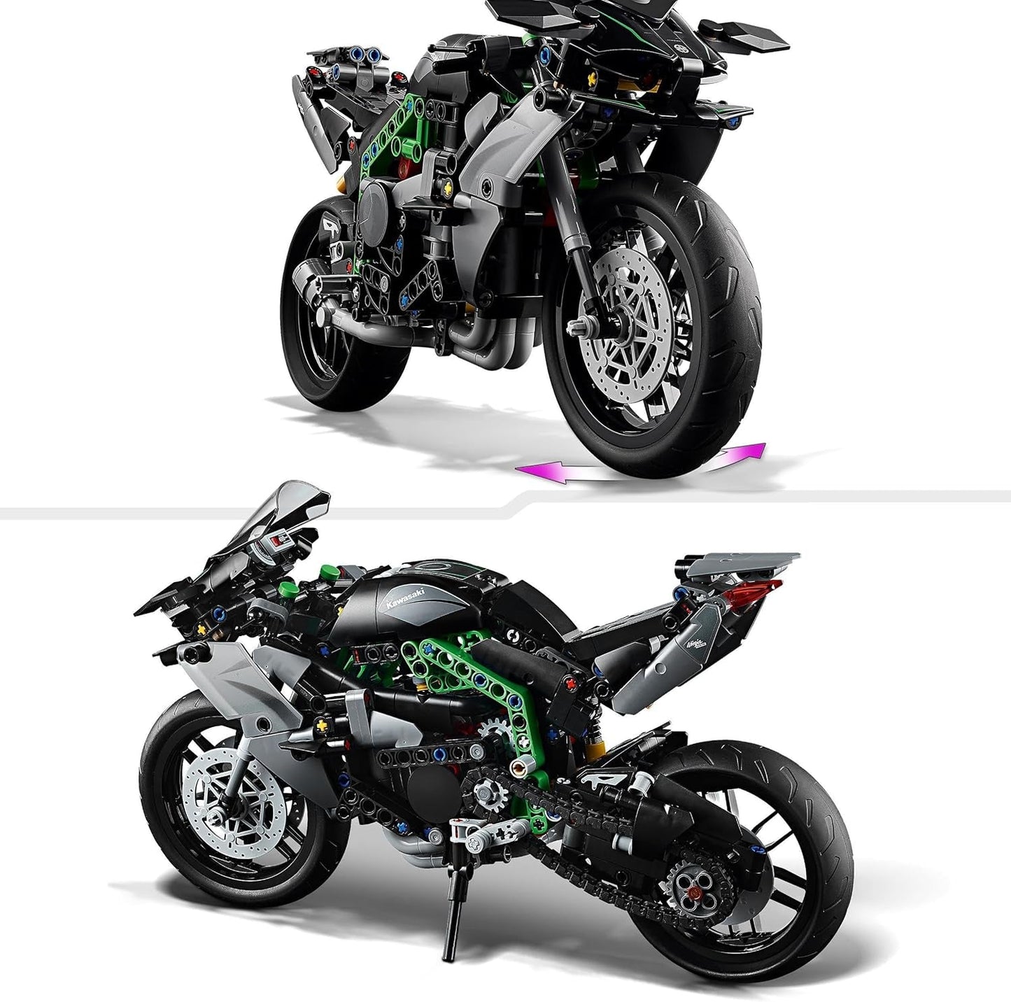 LEGO Technic Kawasaki Ninja H2R Motorrad, Geburtstagsgeschenk für Kinder und Erwachsene, Dekoration, Spielzeug, Modell für Jungen und Mädchen ab 10 Jahren 42170 Bausets Besuchen Sie den LEGO-Store