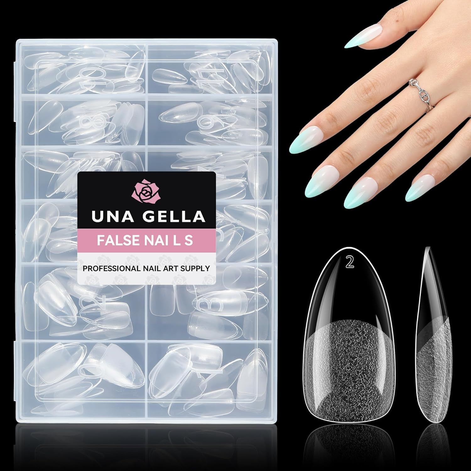 Ballerina-Gel-Nagelspitzen, 216 Stück, 12 Größen, weiche Gel-Nagelspitzen, vollständige Abdeckung, Nagelverlängerungs-Set, halbmatt, DIY, Heimkunst