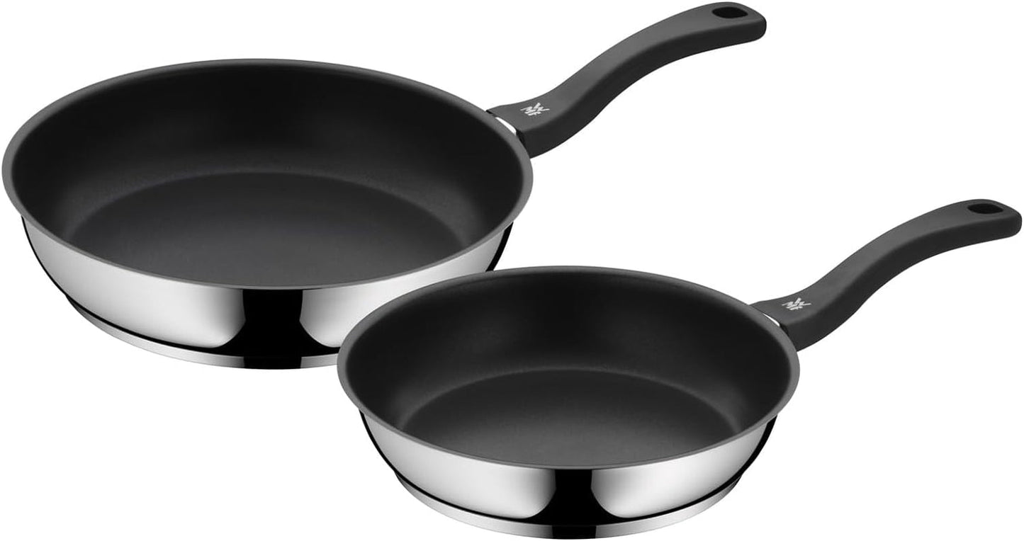 WMF Devil Pfannenset 2-Teilig, Bratpfanne 28 cm + 24 cm, Pfanne Induktion, Cromargan Edelstahl Beschichtet, Kunststoffgriff Naty Shop