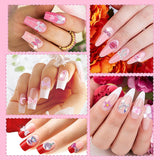 200 Stück Nail Art Charms 3D Nail Art Dekoration Set Bogen Nagel Anhänger Rosa Gemischter Stil Schleife Blume Teddybär Lutscher Herzform Nail Art Dekoration DIY Handwerk Nageldesign