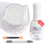 Saviland Chrom-Nagelpulver-Set – rosa Laser-Chrom-Nagelpulver mit Spiegeleffekt, Laser-Nagelkunst, Nagel-Glitzer-Maniküre-Dekorationspulver mit Schwammstäbchen, Nagel-Glitzer-Puder-Nagelstudio