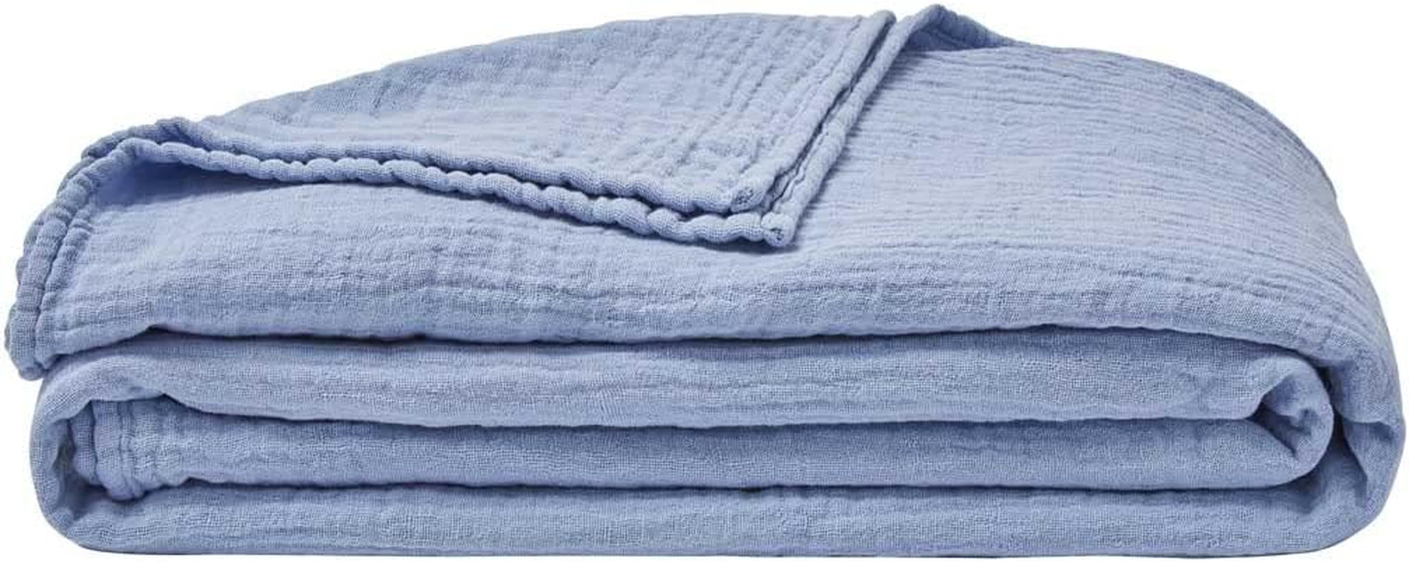 ESSIX Plaid, einfarbig, aus Baumwollgaze, Jazzy, 130 x 170 cm Steppdecken und Steppdecken Naty Shop Blau