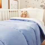 Pikolin Home - Wendedecke 300 G - Zweifarbige nordische Füllung - Für Kinderbett 60 - Federgefüllt, warm, atmungsaktiv, blau/weiß, 100 x 120 cm Steppdecken und Steppdecken Naty Shop