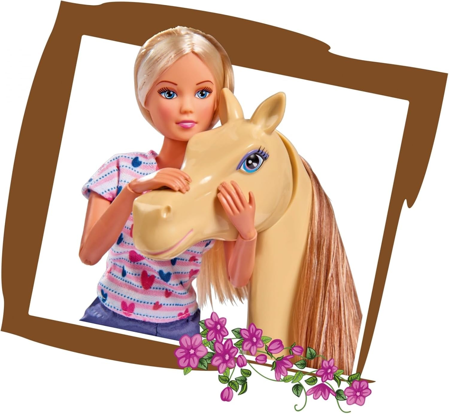 Simba 105730939 – Steffi Love Reittour, im Reitanzug, mit 2 Pferden, voll bewegliche Puppe, Anziehpuppe, 29 cm, für Kinder ab 3 Jahren. Puppen Naty Shop