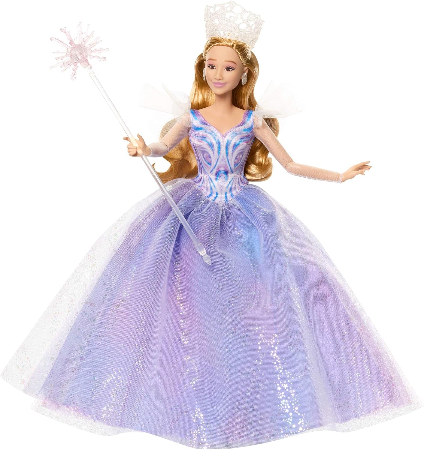 Mattel Wicked: Teil 2 von Universal Pictures Glinda Deluxe-Puppe mit abnehmbarem Outfit und 3 Accessoires, inspiriert vom Film, JFM13, [Mehrfarbig]