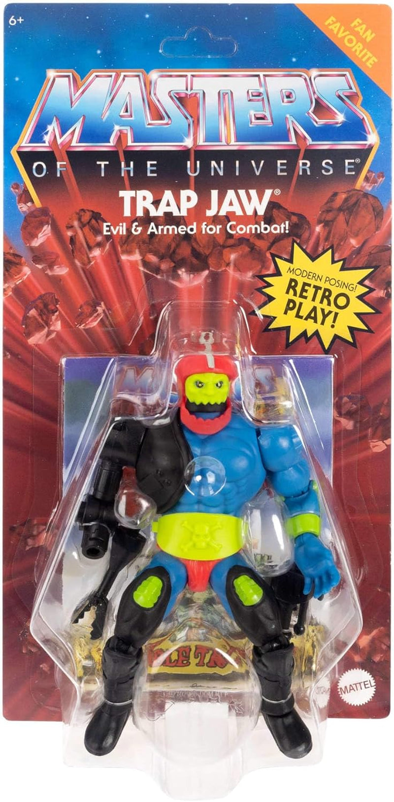 Masters of the Universe Origins Actionfigur Trap Jaw Sammelfigur, ca. 14 cm großes, beliebtes MOTU-Bösewicht-Spielzeug mit 16 beweglichen Gelenken und Zubehör, HYD41, [Mehrfarbig] Actionfiguren Naty Shop