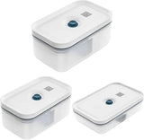 Zwilling Fresh & Save Vakuum-Lunchbox-Set/Kühlschrank-Aufbewahrung, 3-teilig, Kunststoff, halbtransparent, La Mer Frischhaltedosen Naty Shop Standardtitel