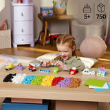 LEGO Classic Kreativset zum Bauen und Spielen – Set mit farbigen Steinen – Baue ein Haus, einen Hund, ein lustiges Auto, eine Klaviertastatur und einen Regenbogen – Bastelset für Jungen und Mädchen ab 5 Jahren. Bausets Besuchen Sie den LEGO-Store
