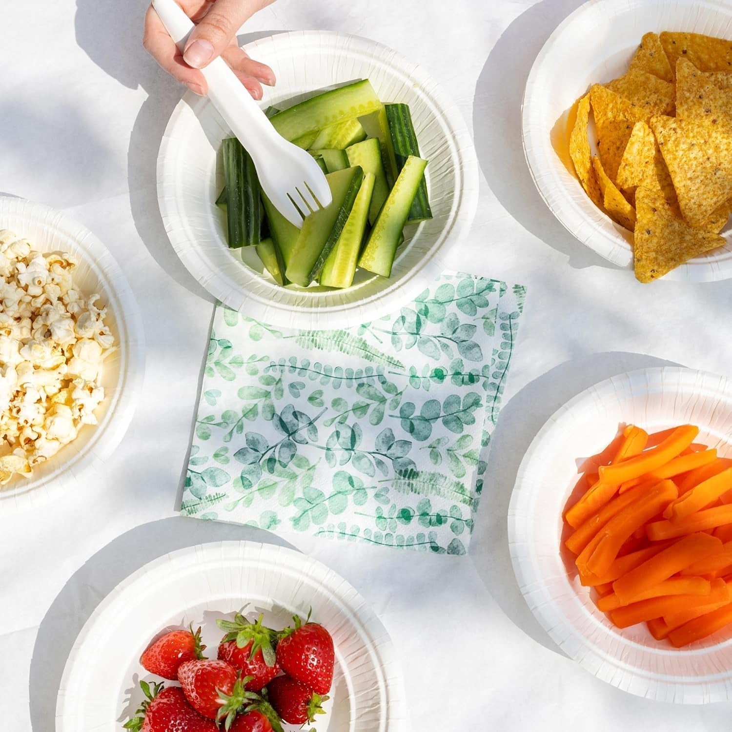 Talking Tables Table Kind Einwegservietten, weiche Papierservietten, grüne Blätter, für Hochzeit oder den täglichen Gebrauch, umweltfreundlich, kompostierbar, recycelbar, hergestellt in EU 2