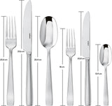 Sambonet 62512-83 Flaches Monoblock-Besteckset, 36-teilig, 18/10 Edelstahl, spülmaschinenfest, Kitchen Naty Shop