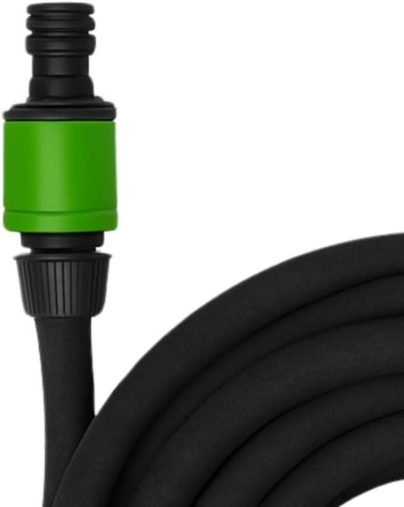 Kinzo 15 m Ø 14 mm Tropfschlauch – Gartenschlauch mit 3 Kupplungen – wassersparender Gartenschlauch für Sprühsysteme – schwarzer Schlauch