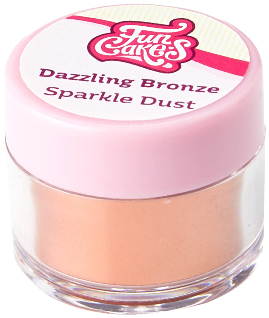 Funcakes Sparkle Dust Dazzling Bronze: Funkelndes Lebensmittelfarbpulver zum Dekorieren von Kuchen, Halal-zertifiziert