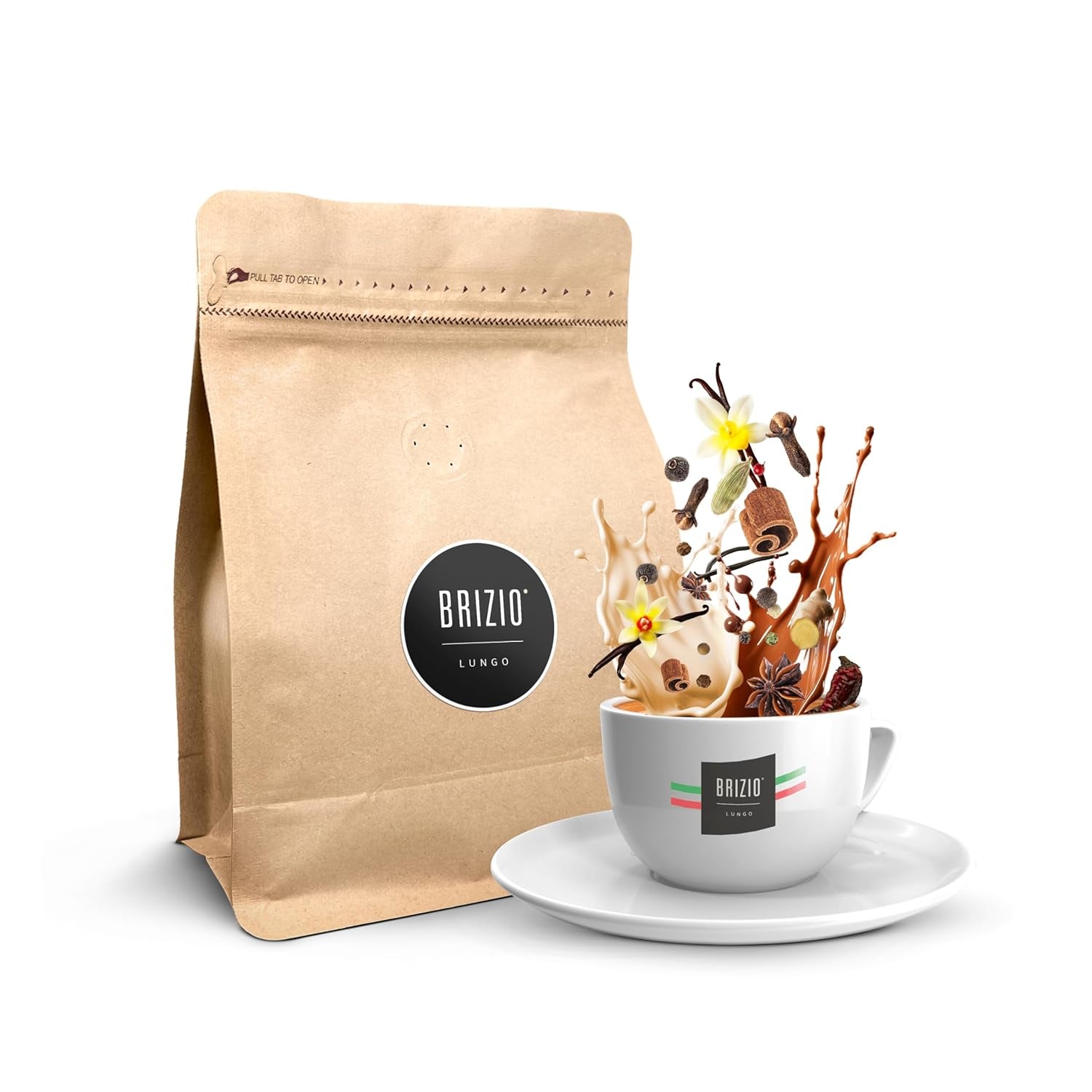 Lungo – Probierbeutel 250g – Italienische Espressokaffeebohnen – 100 % Arabica – Mittlere Röstung – Voll und weich – Schokolade, Vanille und Karamell