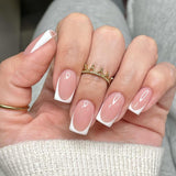 Lange French Tips Gold Glitzer Kleber auf langen quadratischen Nägeln Glitzer French Tip Falsche Nägel Set Quadratische künstliche Nägel für Frauen 24 Stück