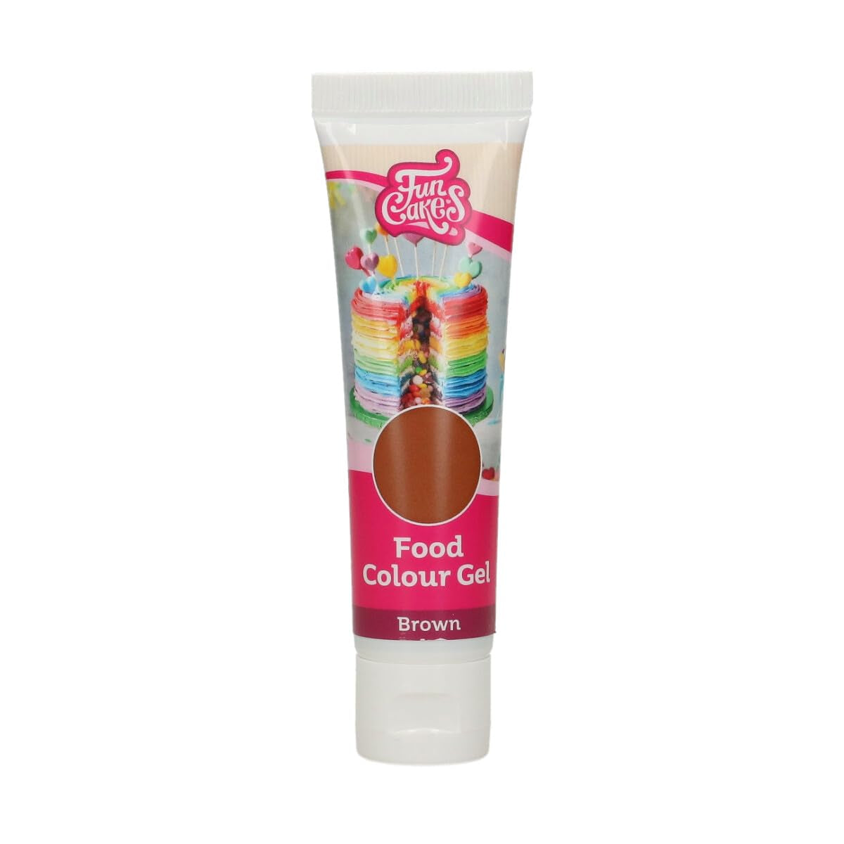 Funcakes Lebensmittelfarbe, braunes Gel: Hochkonzentrierte Lebensmittelfarbe für Teig, Creme, Fondant und Marzipan. Einfache Dosierung. Ein einziger Tropfen, um lebendige Farben zu erzeugen. Halal. 30 g.