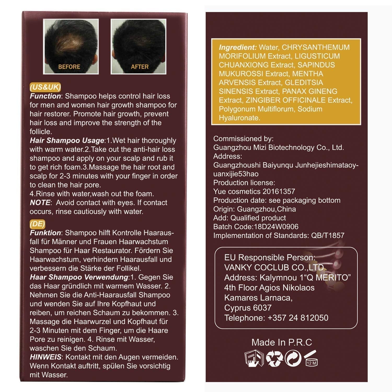Haarwuchs-Shampoo, Anti-Haarausfall, Haarausfall-Shampoo, natürliches Kräutershampoo für schnelleres Haarwachstum, Lotion Naty Shop Haarpflege
