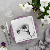 PAW – Airlaid-Servietten – stoffähnlich (40 x 40 cm) I 50 Stück I für Trauerfeier, Beerdigungsparty, Beerdigung, Abschied I hochwertige Tischdeko-Stoffservietten – Erinnerungsblume I Erinnerungsblume
