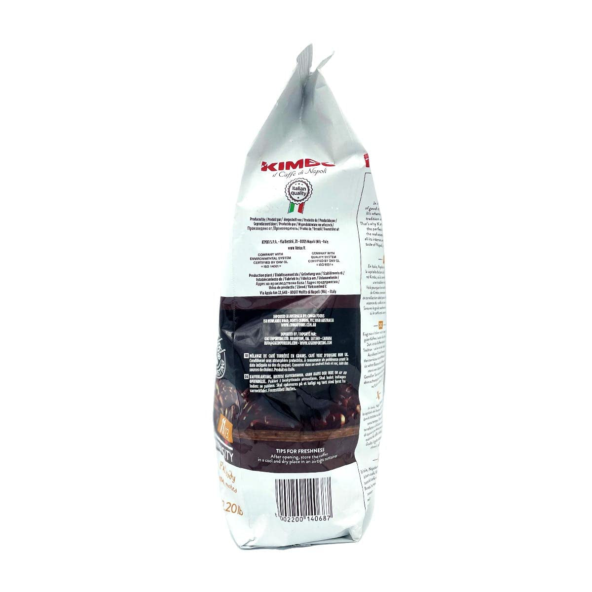 3x Kaffeebohnen Espresso Intense Cream, mittlere dunkle Röstung, ganze Kaffeebohnen, 1 kg Beutel, Kaffee aus Neapel