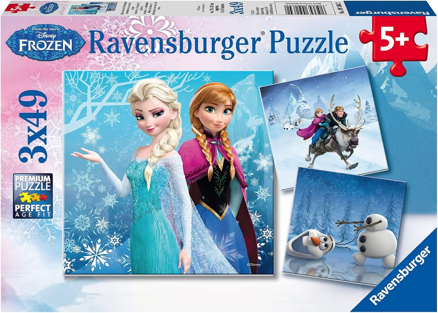 Ravensburger Kinderpuzzle – 09264 Abenteuer im Winterland – Puzzle für Kinder ab 5 Jahren, Disney Frozen Puzzle mit 3X49 Teilen Puzzle Naty Shop Standardtitel