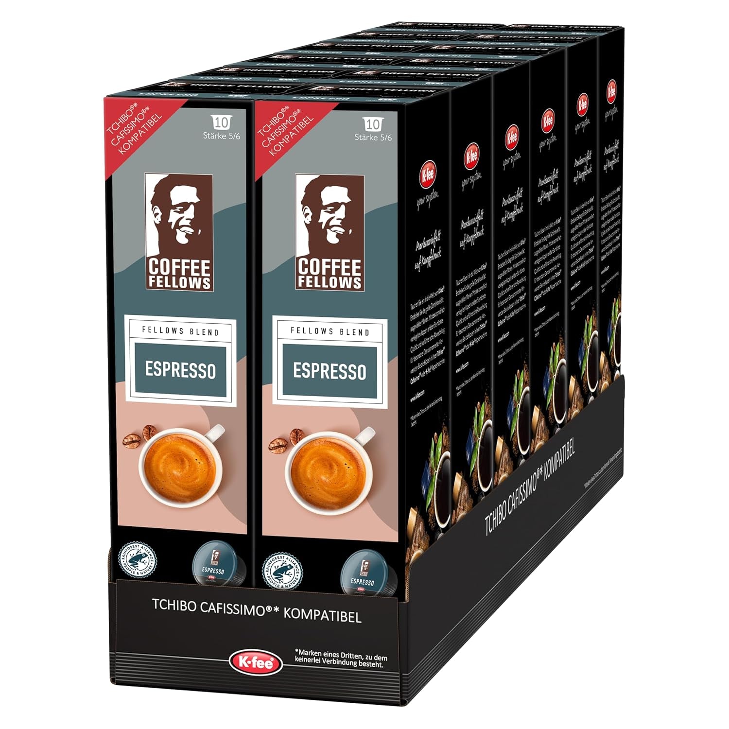 Coffee Fellows Blend Espressokapseln, kompatibel mit K-fee, EXPRESSI & Tchibo Cafissimo*, schokoladig-fruchtige Aromen, 120 Kaffeekapseln