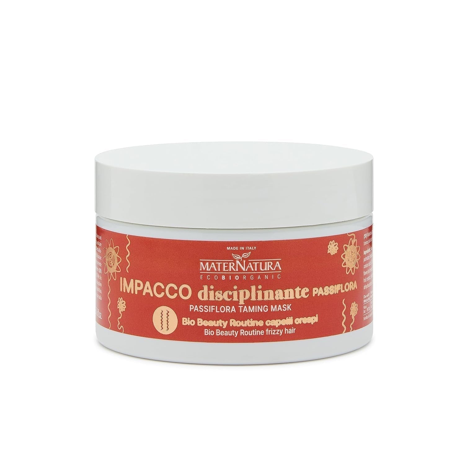 Maternatura Lockenmaske für lockiges Haar mit Passionsblume, Reparatur, Stärke und Glanz für perfekte Locken, Bio-Schönheitsroutine für lockiges Haar, hergestellt in Italien – 100 ml Naty Shop Haarmaske Standardtitel