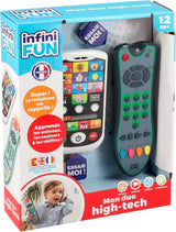 My Duo High-Tech-Telefon + Fernbedienung – 1 dreisprachige Französisch/Englisch/Spanisch-Fernbedienung und 1 ultrarealistisches Telefon – Multi-Aktivitäts-Lernspielzeug ab 12 Jahren. Bebe Naty Shop Toys Standardtitel