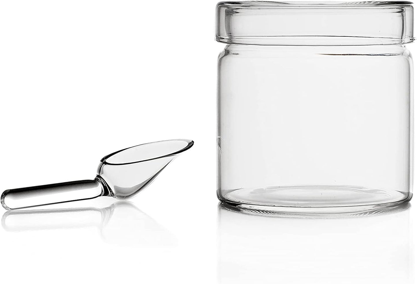 Teekanne mit Löffel, Piuma-Kollektion, 20 cl, Borosilikatglas, handgefertigt