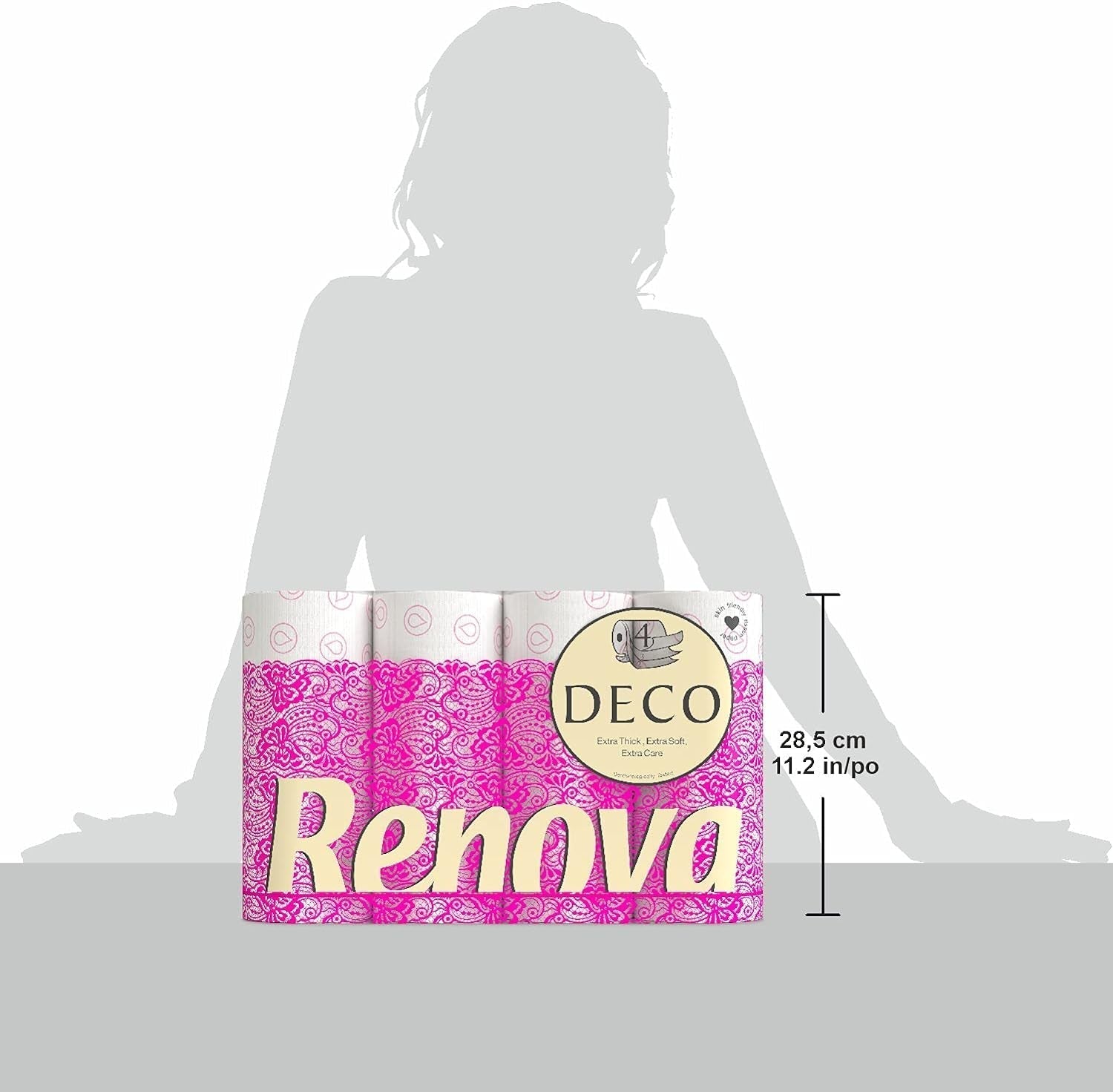 Toilettenpapier Renova 4 Schichten weiß dekoriert duftend – 12 Rollen Rolle Blanco Decorado Perfumado
