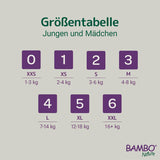 Bambo Nature Windeln für Babys, Größe 4 (7-14 kg), 144 Stück, Monatsbox | Premium-Windeln mit verbessertem Auslaufschutz | Ultimativer Komfort und Freiheit für aktive Kinder | Dermatologisch getestete Windeln